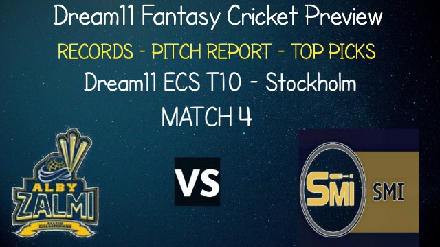 ALZ vs SMI | Dream11 ECS T10 Stockholm | Today Match Prediction and Players Records