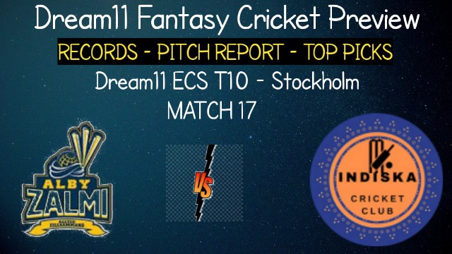ALZ vs IND | Match 17, Dream11 ECS T10 Stockholm | Today Match Prediction and Players Records