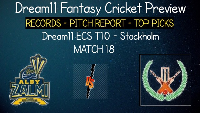 ALZ vs SIG | Match 18, Dream11 ECS T10 Stockholm | Today Match Prediction and Players Records