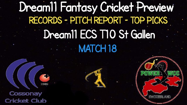 COCC vs POCC | Match 18, ECS T10 St Gallen | Dream11 Today Match Prediction and Players Records