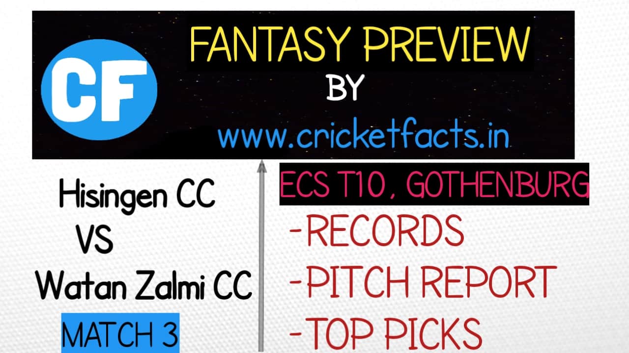 HSG vs WZC | Match 3,ECS T10 Gothenburg | Dream11 Today Match Prediction and Players Records