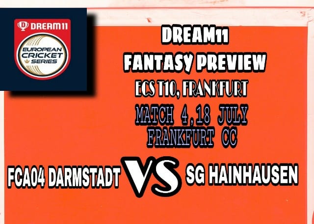 FCD vs SGH | Match 4,ECS T10 Frankfurt | Dream11 Today Match Prediction and Players Records