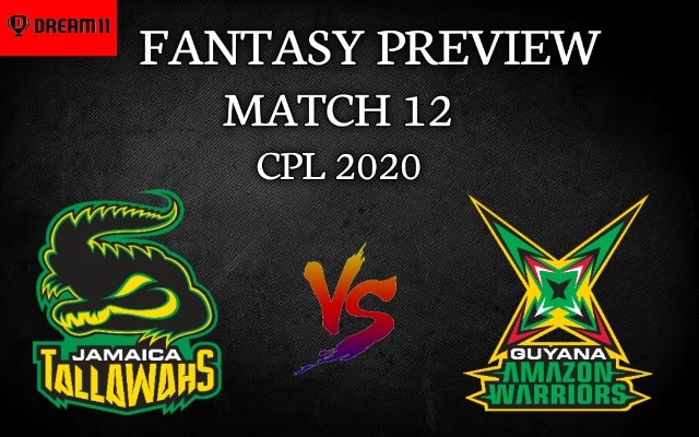 JAM vs GUY | Match 12, CPL T20 2020 | Dream11 Today Match Prediction and Players Records