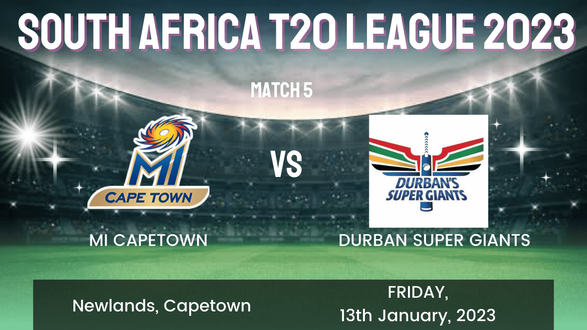 CT vs DUR Dream11 Prediction, Head To Head, Players Stats, Record, Fantasy Team, Playing 11 and Pitch Report — Match 5, SA T20 League, 2023