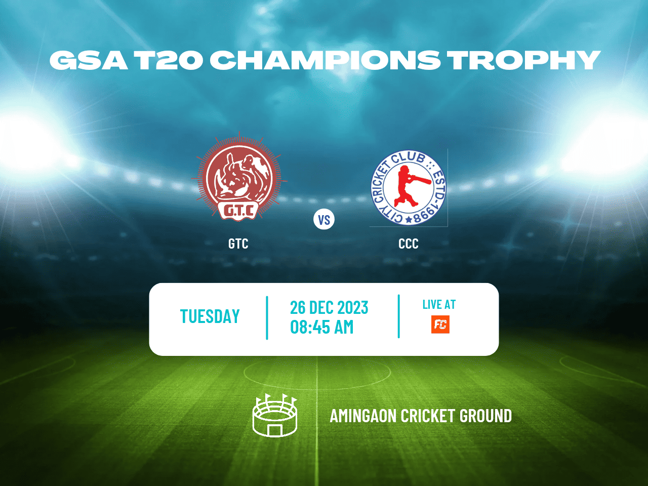 GTC vs CCC Dream11 Prediction, Players Stats, Record, Fantasy Team, Playing 11 and Pitch Report — Match 3, GSA T20 Champions Trophy 2023-24