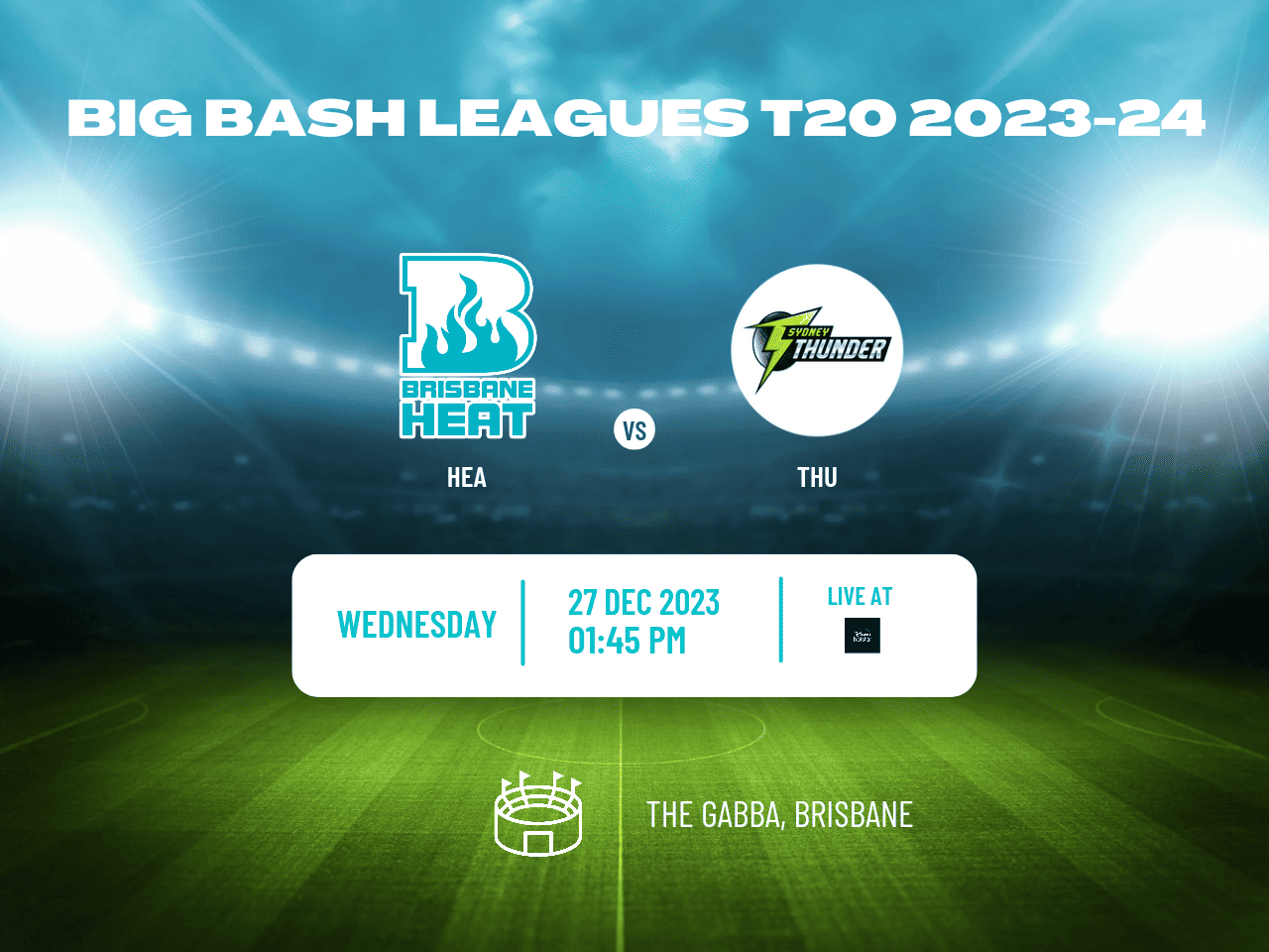 HEA vs THU Dream11 Prediction, Head To Head, Players Stats, Fantasy Team, Playing 11 and Pitch Report — Match 16, Big Bash League T20, 2023
