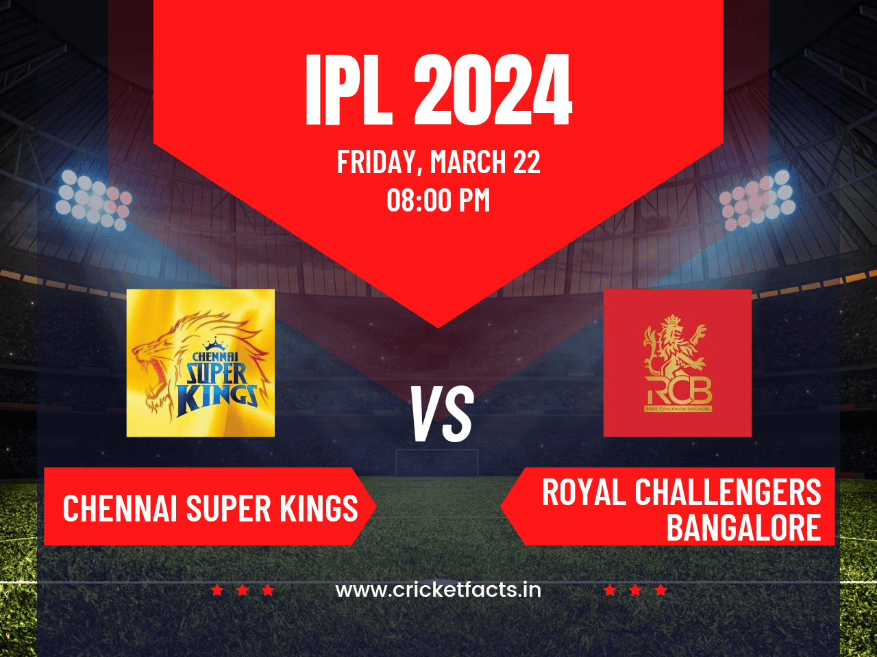 CSK vs RCB Dream11 Prediction, Head To Head Record, Playing 11, Fantasy Team and Pitch Report — Match 1, IPL T20 2024